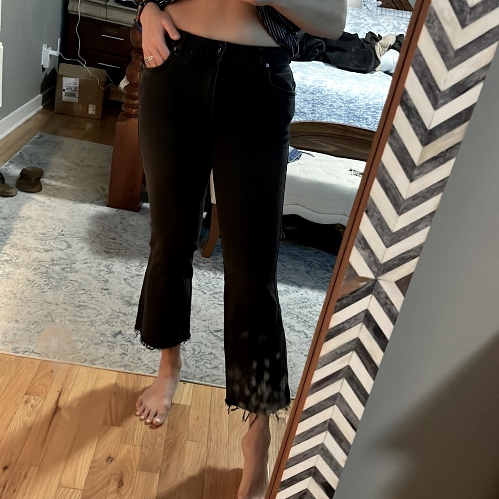 Free People black cropped jeans